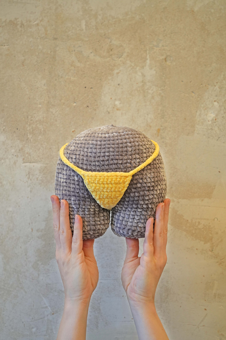 CHEEKY COMFORT - Small Yellow Thong Booty Pillow