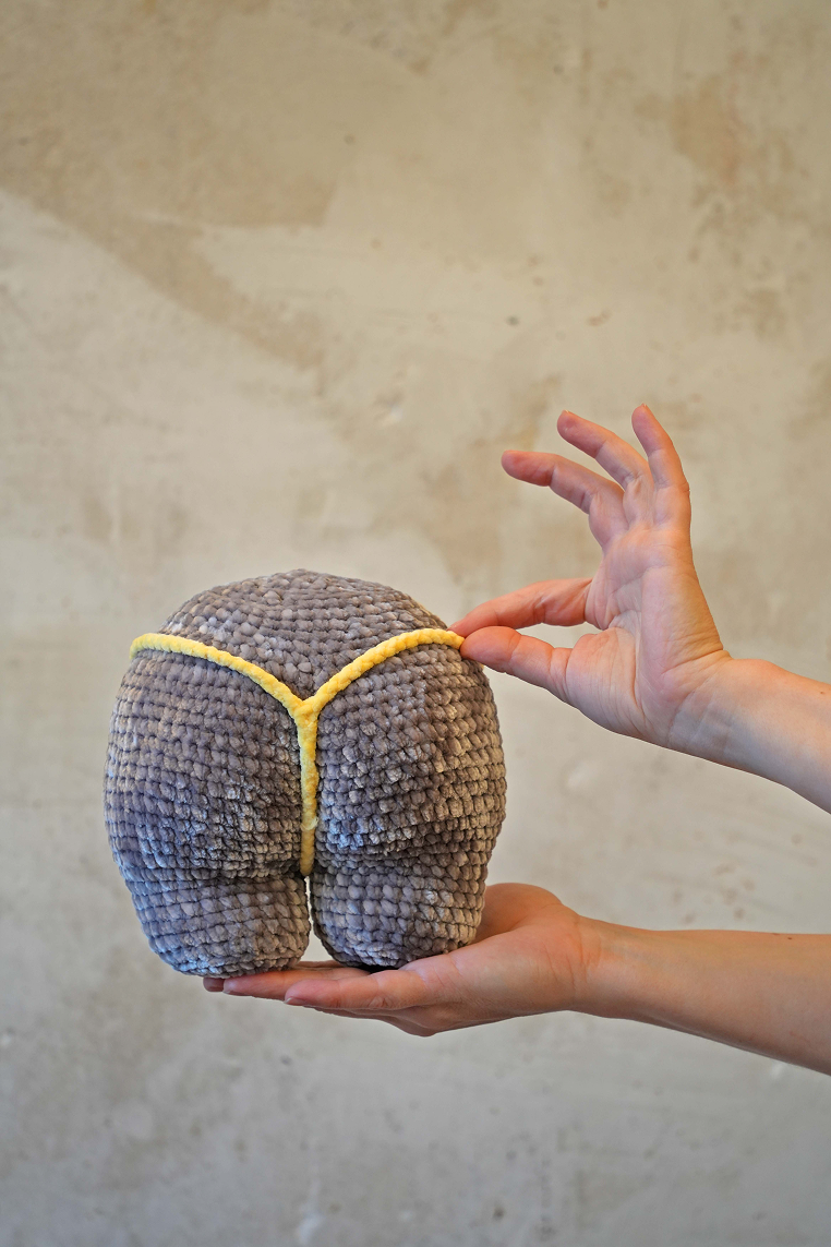 CHEEKY COMFORT - Small Yellow Thong Booty Pillow