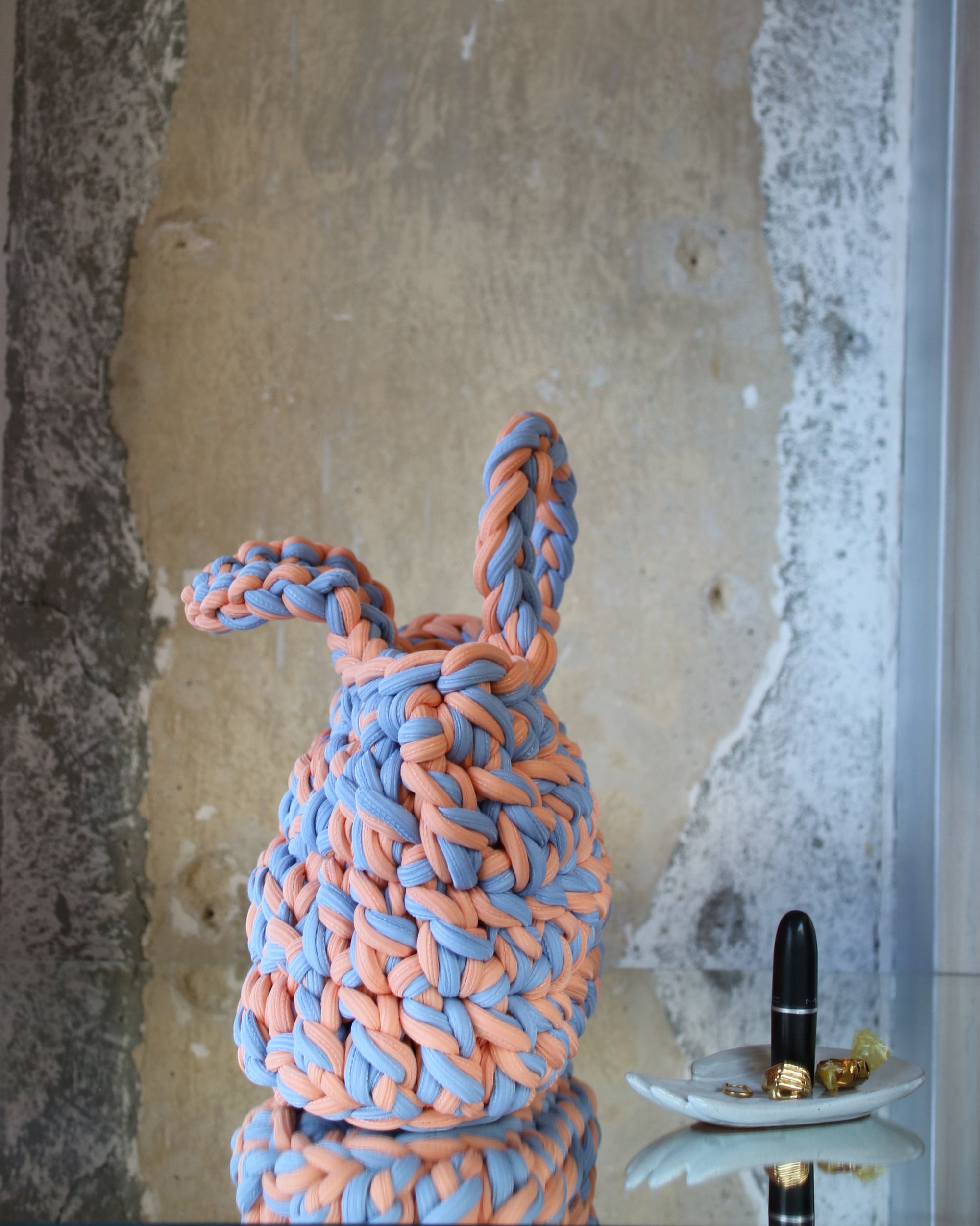 TB40 – Gehäkelte Tasche Coral & Blau