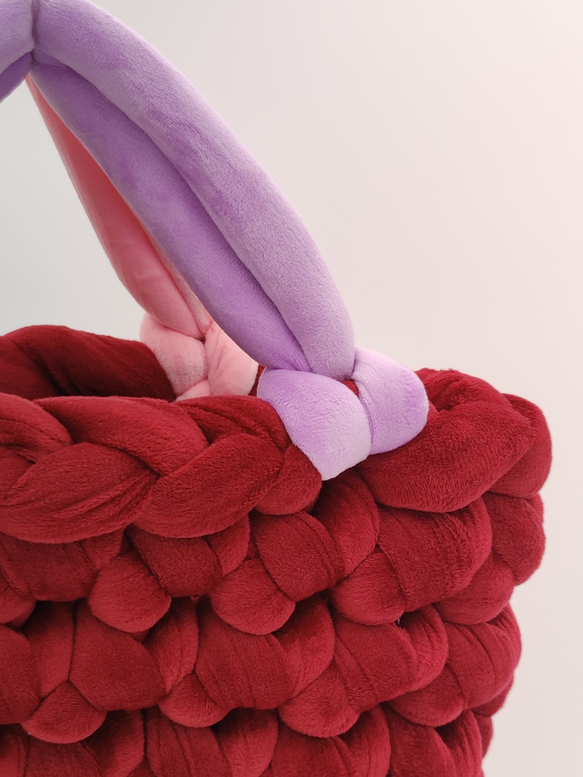 TB28 – Baguette-Tasche Rot – zweifarbige Griffe